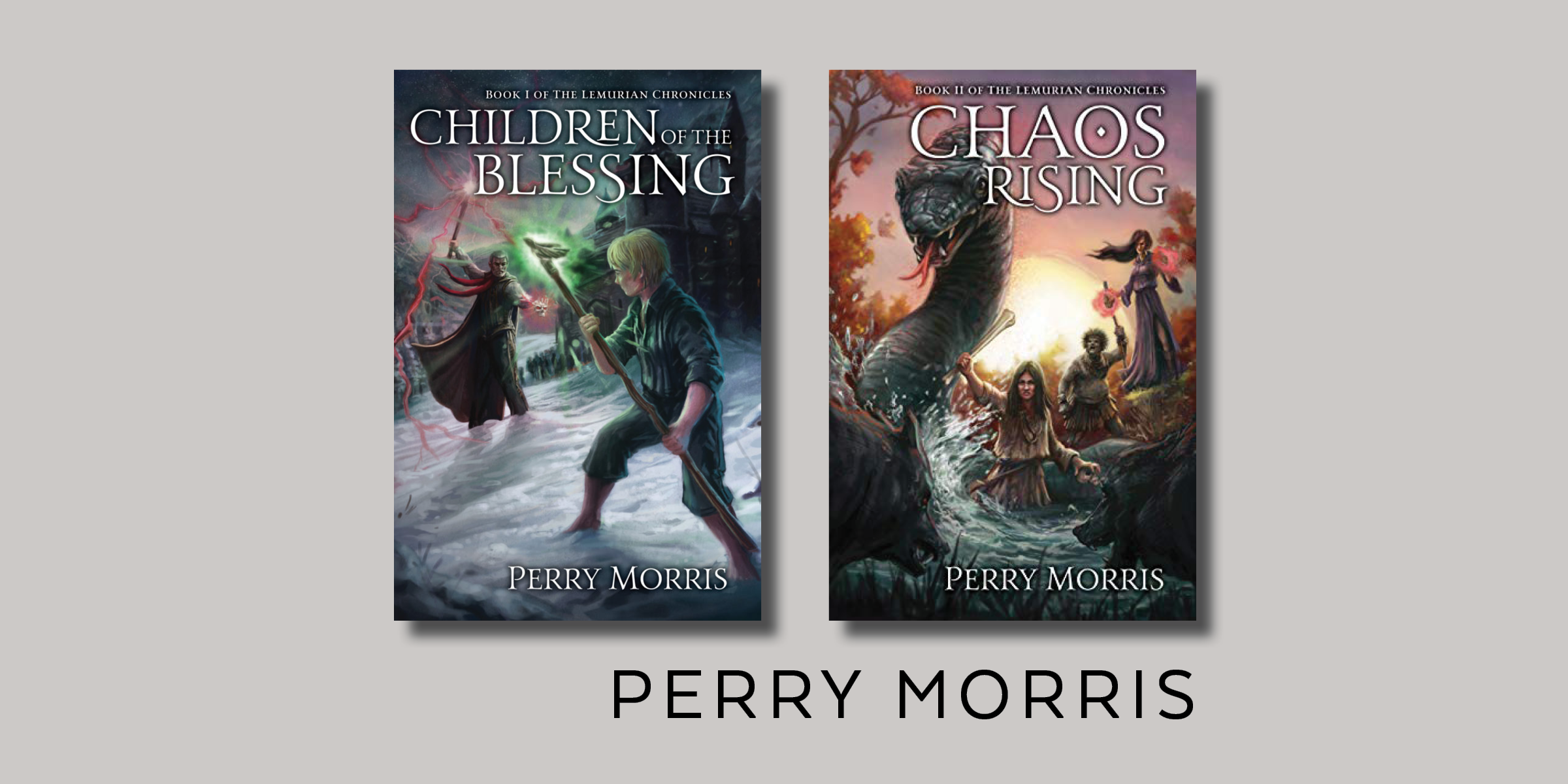 Fantasy novel book design for Perry Morris