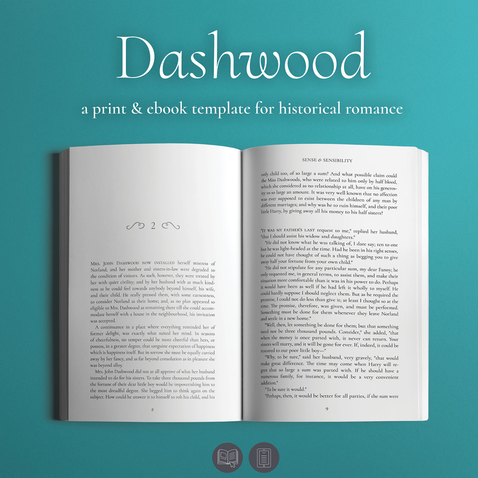 Dashwood A Romance Book Design Template Looseleaf Templates 5664