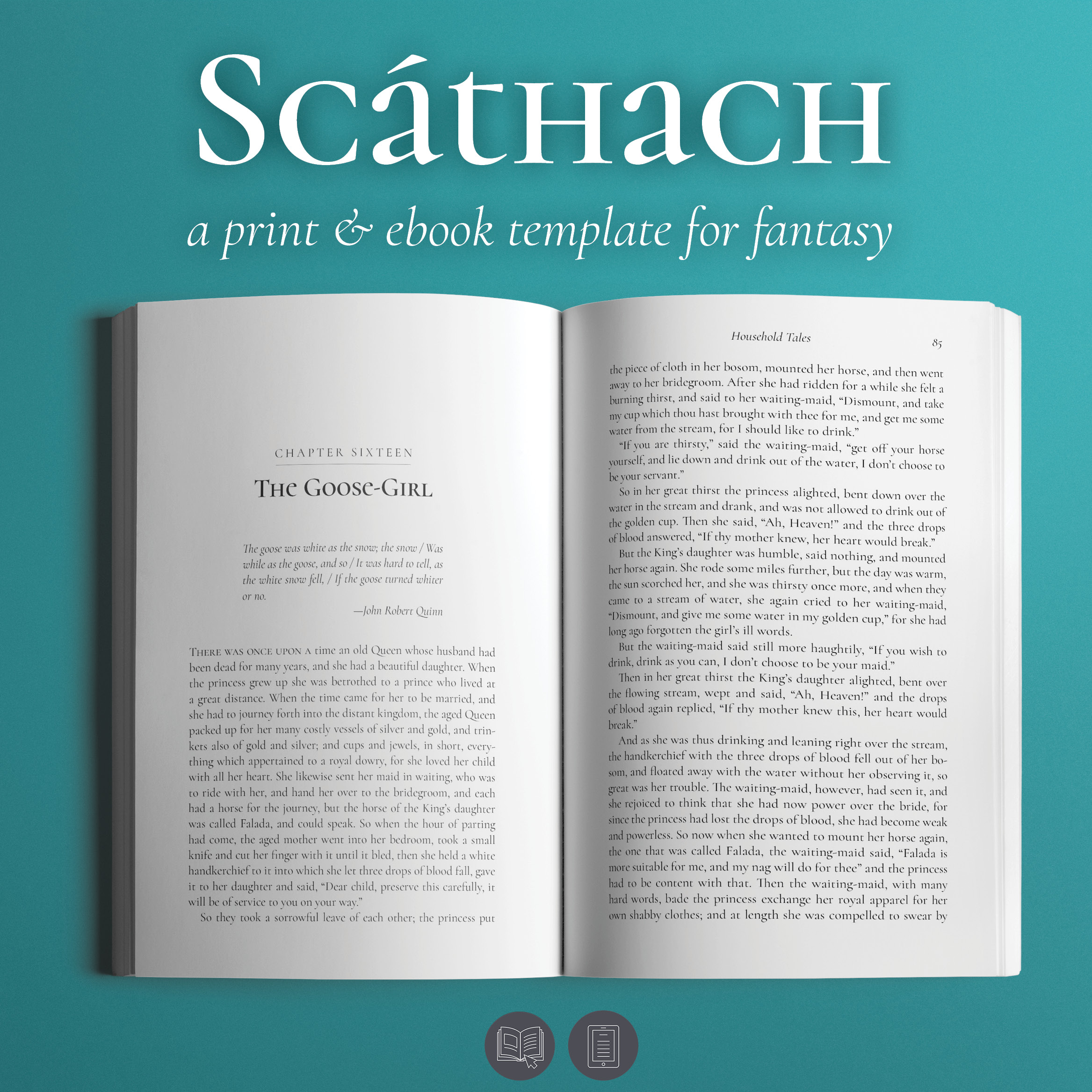 Scathach Fantasy Book Design Template Looseleaf E P