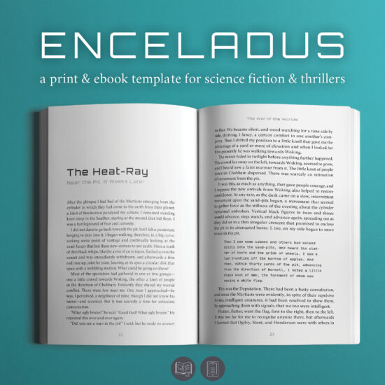 Enceladus, a print & ebook template for science ficiton and thrillers