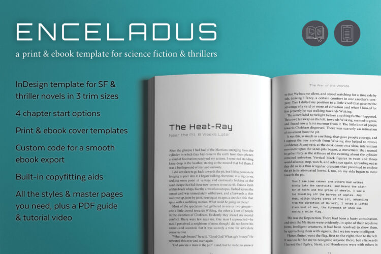 Enceladus, a book design template for science fiction and thrillers