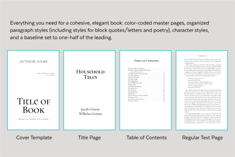 Other page styles for Scathach, a fantasy book design template